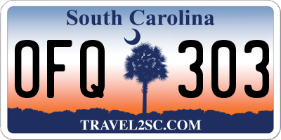 SC license plate OFQ303