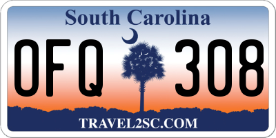 SC license plate OFQ308