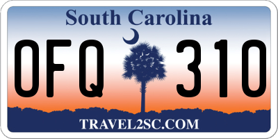 SC license plate OFQ310