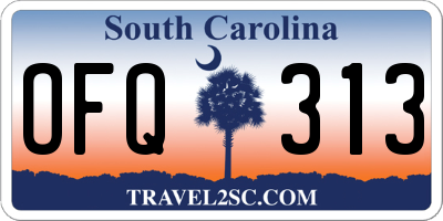 SC license plate OFQ313