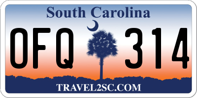SC license plate OFQ314