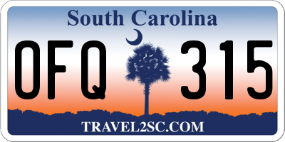 SC license plate OFQ315