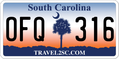 SC license plate OFQ316