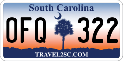 SC license plate OFQ322