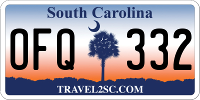 SC license plate OFQ332