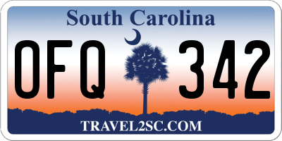 SC license plate OFQ342