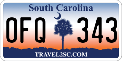 SC license plate OFQ343