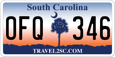 SC license plate OFQ346