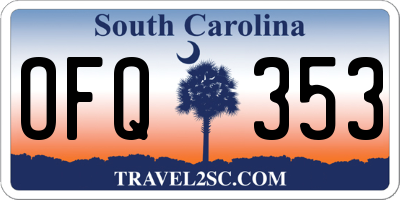 SC license plate OFQ353