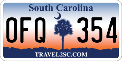 SC license plate OFQ354