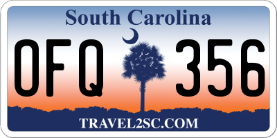 SC license plate OFQ356