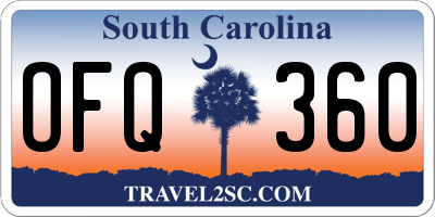 SC license plate OFQ360
