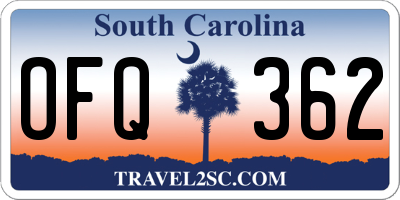 SC license plate OFQ362