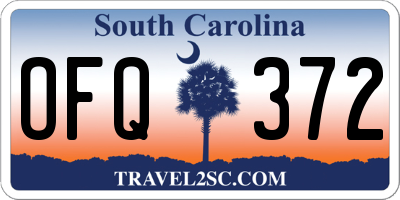 SC license plate OFQ372