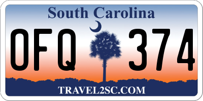 SC license plate OFQ374