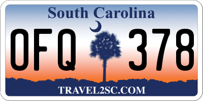 SC license plate OFQ378