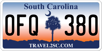 SC license plate OFQ380