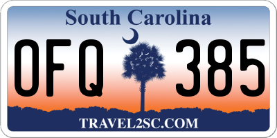 SC license plate OFQ385