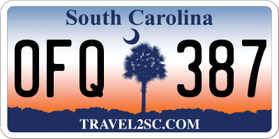 SC license plate OFQ387