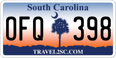 SC license plate OFQ398