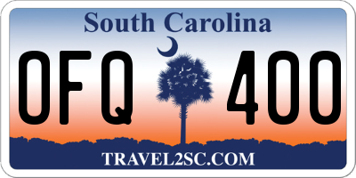 SC license plate OFQ400