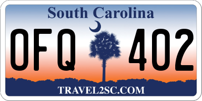 SC license plate OFQ402