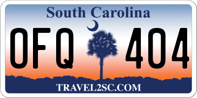 SC license plate OFQ404