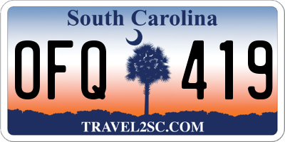 SC license plate OFQ419