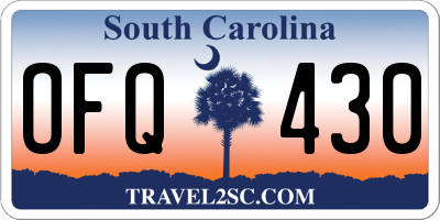 SC license plate OFQ430