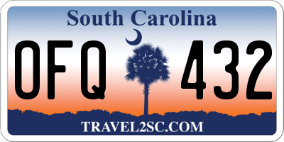 SC license plate OFQ432