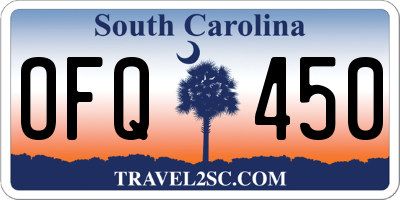 SC license plate OFQ450