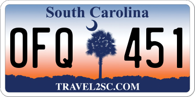 SC license plate OFQ451