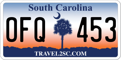 SC license plate OFQ453