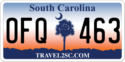SC license plate OFQ463