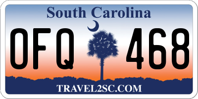SC license plate OFQ468