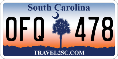 SC license plate OFQ478