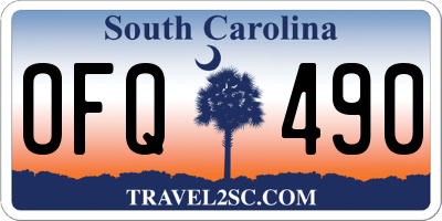 SC license plate OFQ490