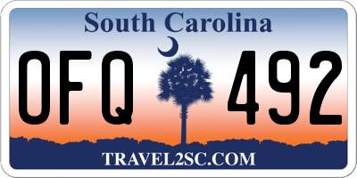 SC license plate OFQ492