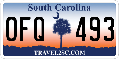 SC license plate OFQ493