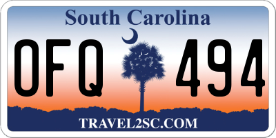 SC license plate OFQ494