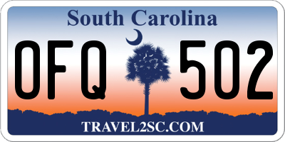 SC license plate OFQ502