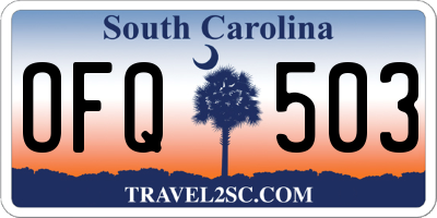SC license plate OFQ503