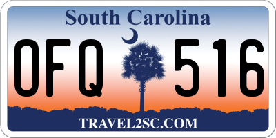 SC license plate OFQ516