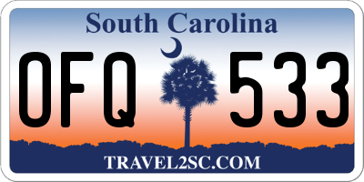 SC license plate OFQ533