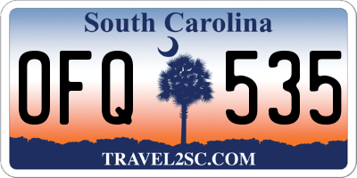 SC license plate OFQ535