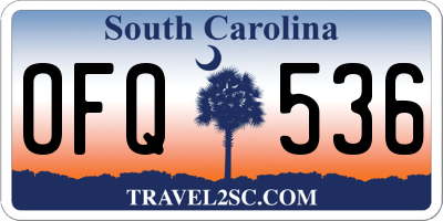 SC license plate OFQ536