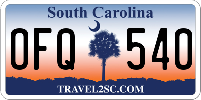SC license plate OFQ540