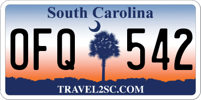 SC license plate OFQ542