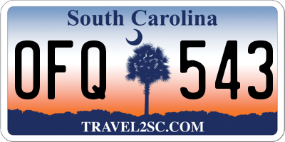 SC license plate OFQ543