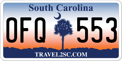 SC license plate OFQ553